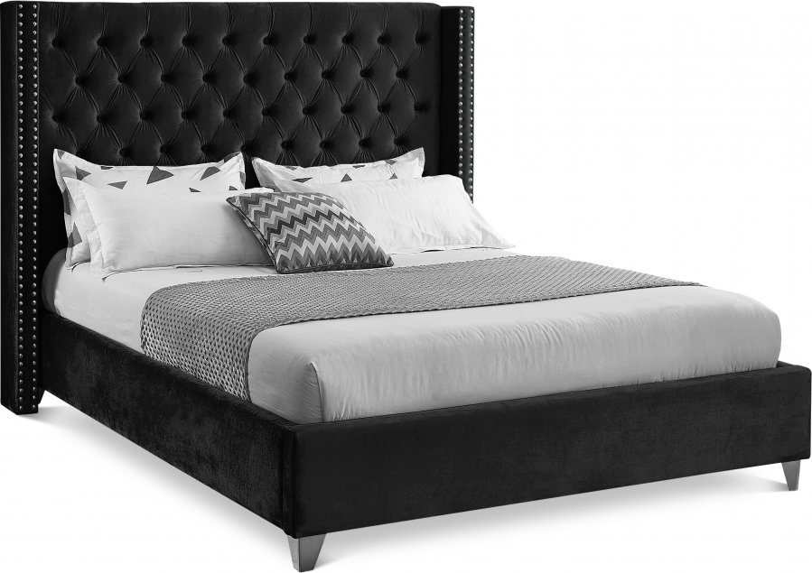 1232.jpg Aiden Velvet Upholstered Bed - Image 1
