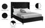Aiden Velvet Upholstered Bed - Image 9