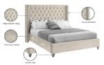 Aiden Velvet Upholstered Bed - Image 9