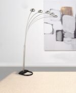 KAYD 92-INCH ARC 5-LIGHT DOME SHADE METAL FLOOR LAMP CHROME - Image 2