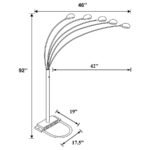 KAYD 92-INCH ARC 5-LIGHT DOME SHADE METAL FLOOR LAMP CHROME - Image 3