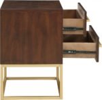 Maxine Wood Veneer And Iron Nightstand - Image 4