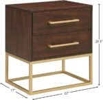 Maxine Wood Veneer And Iron Nightstand - Image 10