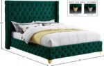 Savan Velvet Upholstered Bed - Image 9