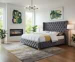 Savan Velvet Upholstered Bed - Image 2