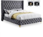 Savan Velvet Upholstered Bed