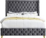 Savan Velvet Upholstered Bed - Image 4