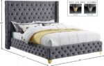 Savan Velvet Upholstered Bed - Image 9
