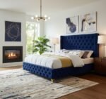 Savan Velvet Upholstered Bed - Image 2