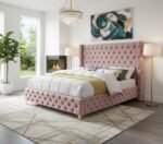 Savan Velvet Upholstered Bed - Image 2