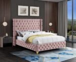 Savan Velvet Upholstered Bed - Image 3