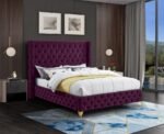 Savan Velvet Upholstered Bed - Image 3