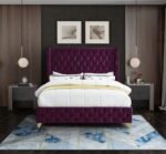 Savan Velvet Upholstered Bed - Image 5
