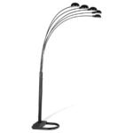 KAYD 92-INCH ARC 5-LIGHT DOME SHADE METAL FLOOR LAMP BLACK