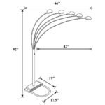 KAYD 92-INCH ARC 5-LIGHT DOME SHADE METAL FLOOR LAMP BLACK - Image 2