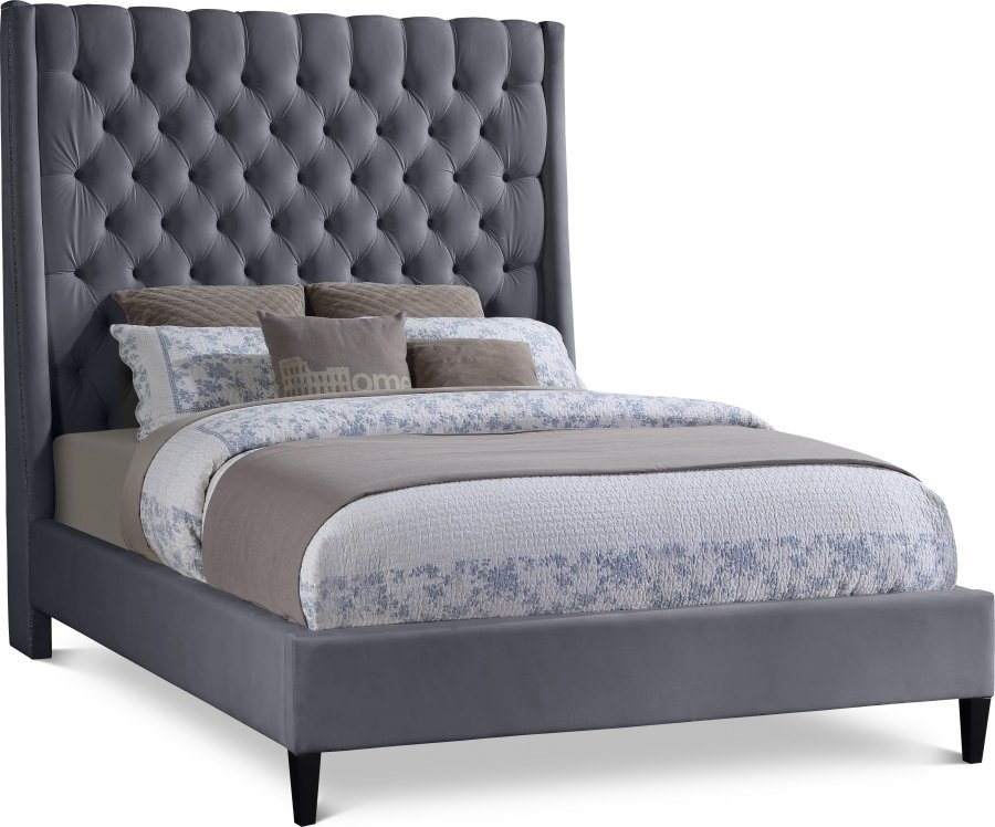 12992.jpg Fritz Velvet Upholstered Bed - Image 1