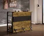 RENALDI 3-SHELF HOME BAR WINE CABINET RUSTIC NUTMEG - Image 2