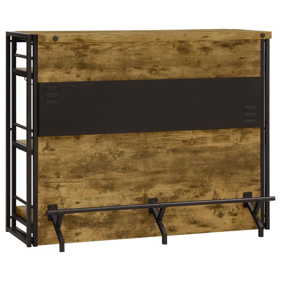 130071_03x900.jpg RENALDI 3-SHELF HOME BAR WINE CABINET RUSTIC NUTMEG - Image 1