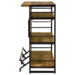 RENALDI 3-SHELF HOME BAR WINE CABINET RUSTIC NUTMEG - Image 5