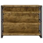 RENALDI 3-SHELF HOME BAR WINE CABINET RUSTIC NUTMEG - Image 6