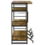 RENALDI 3-SHELF HOME BAR WINE CABINET RUSTIC NUTMEG - Image 7