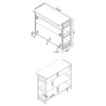 RENALDI 3-SHELF HOME BAR WINE CABINET RUSTIC NUTMEG - Image 10