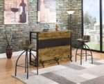 RENALDI 3-SHELF HOME BAR WINE CABINET RUSTIC NUTMEG - Image 11