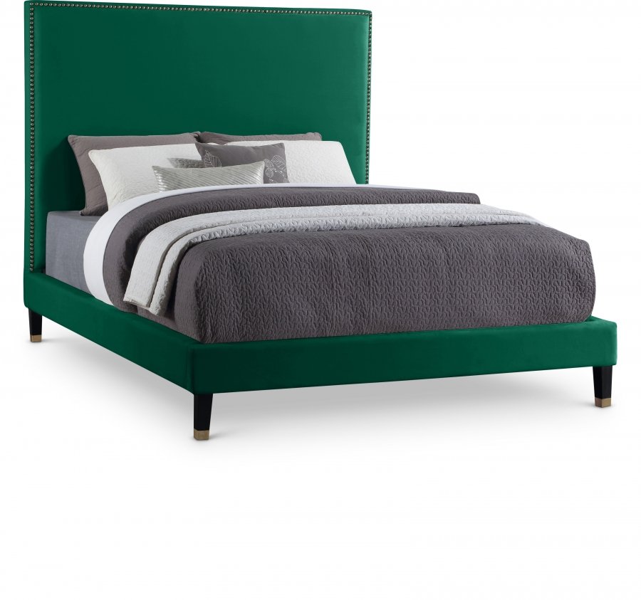 13012.jpg Harlie Velvet Upholstered Bed - Image 1