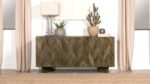 TYLER 3-DOOR SOLID WOOD SIDEBOARD BUFFET CABINET MANGO BROWN - Image 2