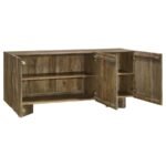 TYLER 3-DOOR SOLID WOOD SIDEBOARD BUFFET CABINET MANGO BROWN - Image 4