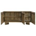 TYLER 3-DOOR SOLID WOOD SIDEBOARD BUFFET CABINET MANGO BROWN - Image 7