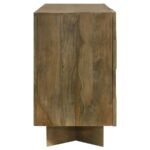 TYLER 3-DOOR SOLID WOOD SIDEBOARD BUFFET CABINET MANGO BROWN - Image 11