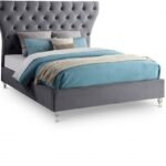Kira Velvet Upholstered Bed