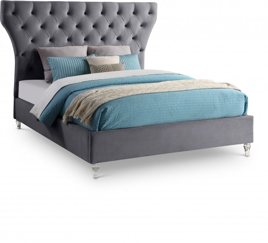 13325.jpg Kira Velvet Upholstered Bed - Image 1
