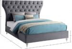 Kira Velvet Upholstered Bed - Image 8