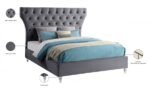 Kira Velvet Upholstered Bed - Image 9