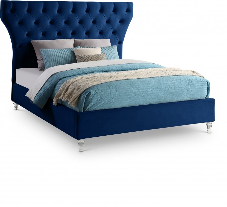 13328.jpg Kira Velvet Upholstered Bed - Image 1
