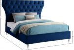 Kira Velvet Upholstered Bed - Image 8