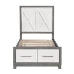 1366T-1* Twin Platform Bed with Footboard Storage - Image 2
