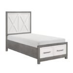 1366T-1* Twin Platform Bed with Footboard Storage - Image 3