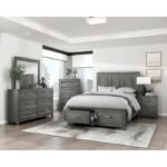 1450-1* Queen Platform Bed with Footboard Storage - Image 5