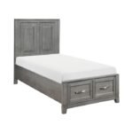 1450T-1* Twin Platform Bed with Footboard Storage - Image 2