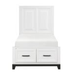 1450WHT-1* Twin Platform Bed with Footboard Storage