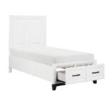 1450WHT-1* Twin Platform Bed with Footboard Storage - Image 3