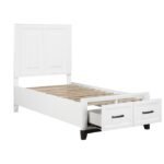 1450WHT-1* Twin Platform Bed with Footboard Storage - Image 4