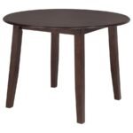 BARTON 5-PIECE ROUND WOOD DINING TABLE SET DARK BROWN - Image 3