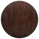 BARTON 5-PIECE ROUND WOOD DINING TABLE SET DARK BROWN - Image 6
