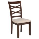 BARTON 5-PIECE ROUND WOOD DINING TABLE SET DARK BROWN - Image 7