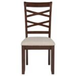 BARTON 5-PIECE ROUND WOOD DINING TABLE SET DARK BROWN - Image 8