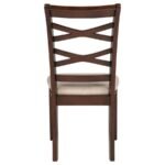 BARTON 5-PIECE ROUND WOOD DINING TABLE SET DARK BROWN - Image 10